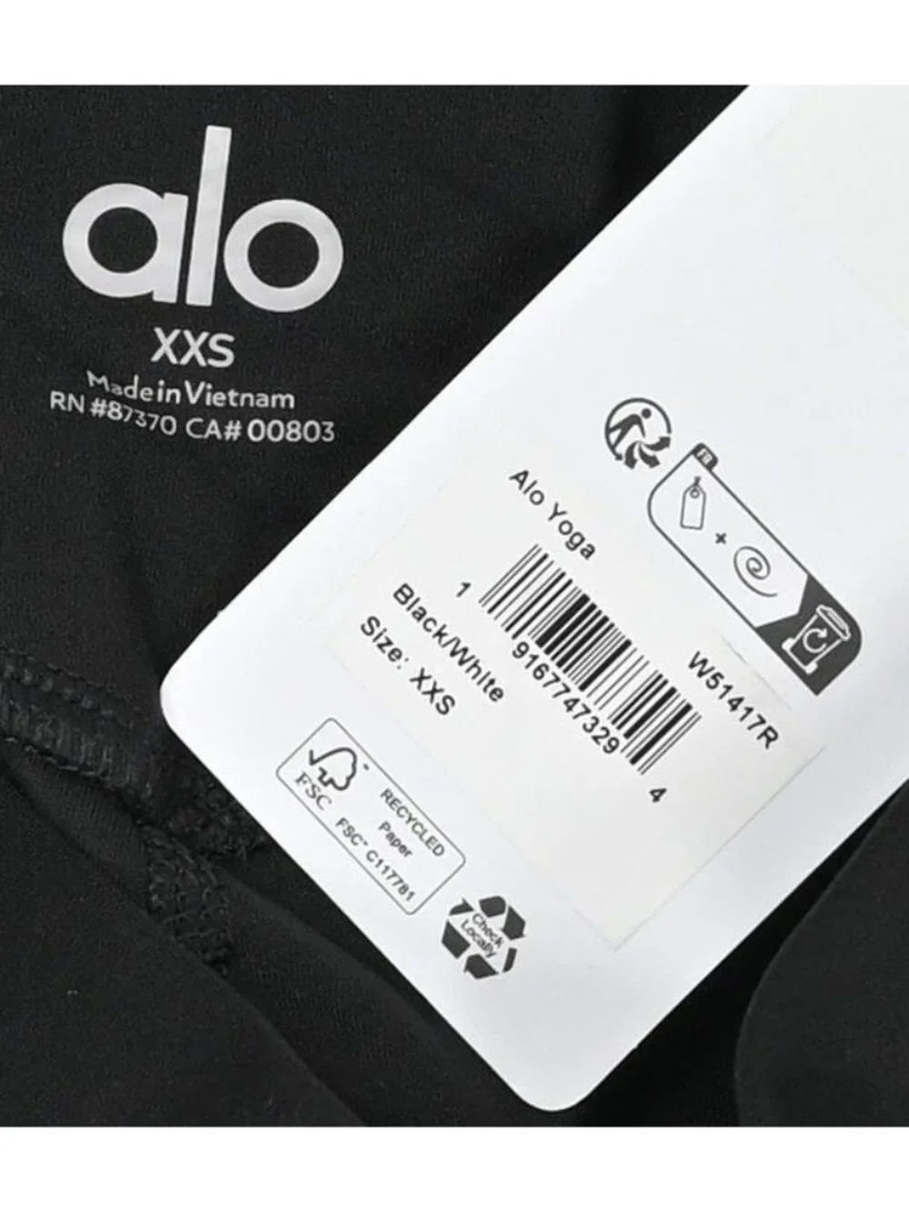 ALO Yoga Alosoft High Waist Sunray Leggings W51417R in Black/White